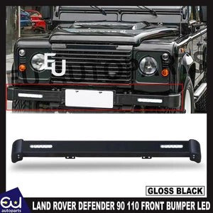 RLANDROVERDEFENDERMETALFRONTBUMPERWITHLEDDRLLIGHTS&RUBBERENDCAPS