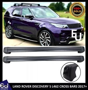 RLANDROVERDISCOVERY5L462ROOFRAILRACKCROSSBARSBLACKANTITHEFT17+