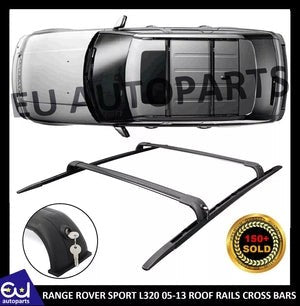 RLRRANGEROVERSPORTL320ROOFRACKRAILSCROSSBARSBLACKSETKIT2005-2013