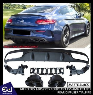 RMERCEDESA205C205COUPECCLASSAMGC63ED1STYLEREARDIFFUSERTAILPIPES