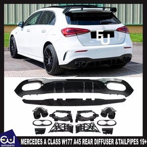 RMERCEDESACLASSHATCHREARBUMPERDIFFUSER&TAILPIPESW177A45AMGLOOK19+