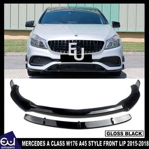 RMERCEDESACLASSW176A45STYLEFRONTSPLITTERLIPGLOSSBLACK2015-2018
