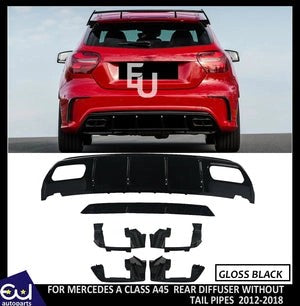RMERCEDESACLASSW176AMGA45LOOKREARDIFFUSERSPLITTERGLOSSBLACK12-18
