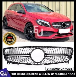 RMERCEDESACLASSW176FACELIFTDIAMONDCHROMESILVERGRILLGRILLEAMG16-18