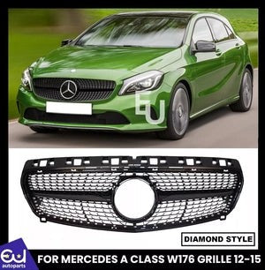 RMERCEDESACLASSW176FRONTBUMPERGRILLEGRILLDIAMONDCHROMEPREFACELIFT