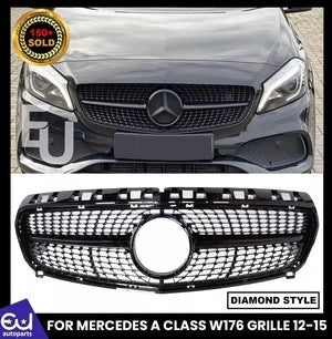 RMERCEDESACLASSW176FRONTBUMPERGRILLEGRILLDIAMONDBLACKPREFACELIFT
