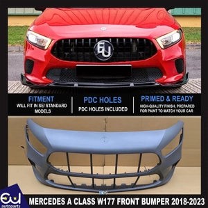 RMERCEDESACLASSW17718-23FRONTBUMPERPRIMEDPARKINGSENSORSNOTAMG