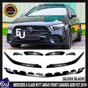 RMERCEDESACLASSW177AMG45FRONTBUMPERSPLITTERAEROKITFRONTCANARDS19+