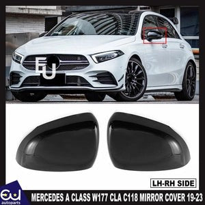 RMERCEDESACLASSW177CLAC118GLOSSBLACKWINGMIRRORCOVERPAIR2019-2023