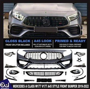 RMERCEDESACLASSW177V177A45STYLEFULLFRONTBUMPERGRILLBODYKIT2019-22