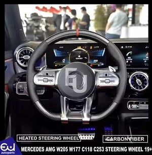 RMERCEDESAMGW205W177C118C253C63CARBONFIBERHEATEDSTEERINGWHEEL19+