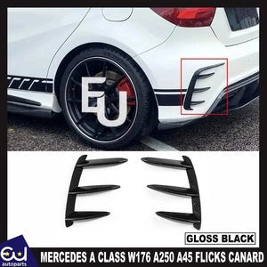 RMERCEDESBENZACLASSW176A200A250A45REARBUMPERSPLITTERCANARDTRIM