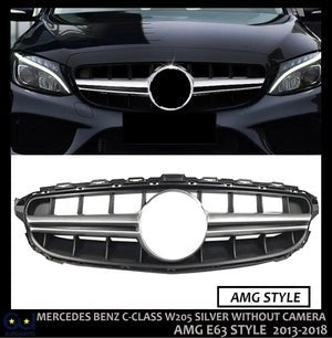 RMERCEDESBENZC-CLASSW205C20513-18FRONTGRILLEBLACKSILVERAMGSTYLE