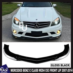 RMERCEDESBENZCCLASSW204C63FRONTSPLITTERSPOILERLIPGLOSSBLACK07-10