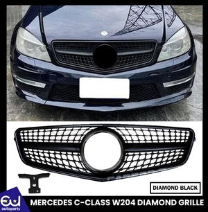RMERCEDESBENZCCLASSW204S204C20407-15FRONTGRILLEGRILLDIAMONDBLACK