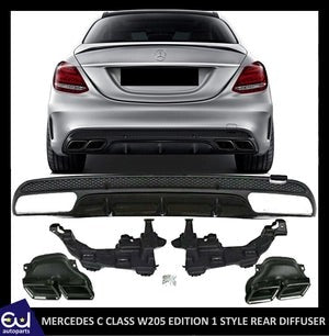 RMERCEDESBENZCCLASSW205AMGC63REARDIFFUSERBUMPERAMGSEDAN2015-2018
