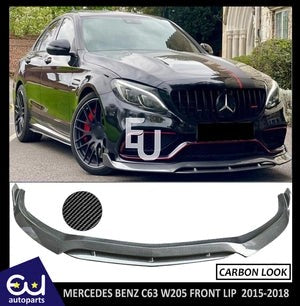 RMERCEDESBENZW205C63C63SFRONTBUMPERLIPSPLITTERCARBONLOOK2015-2018