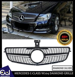 RMERCEDESC-CLASSW204S204C204GRILLGRILLEAMGSILVERCHROMEDIAMOND08-14
