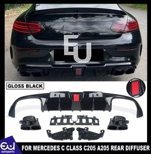 RMERCEDESCCLASSC205A205COUPEAMGC63BBSTYLEREARDIFFUSER+TAILPIPES