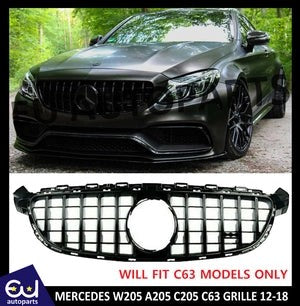 RMERCEDESCCLASSC63W205AMGFRONTGRILLGRILLEGTFULLBLACKFITSC63ONLY