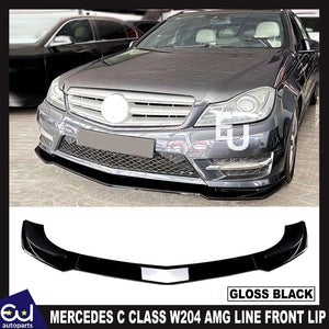 RMERCEDESCCLASSW204AMGLINEFRONTBUMPERSPLITTERLIPGLOSSBLACK2011-14