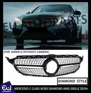 RMERCEDESCCLASSW205DIAMONDSTYLEFRONTGRILLGRILLEAMG19+W/OCAMERA
