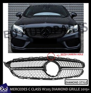 RMERCEDESCCLASSW205GRILLEGRILL2019+DIAMONDAMGSTYLEWITHCAMERA