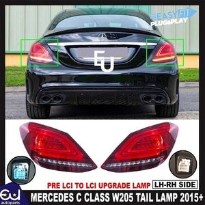 RMERCEDESCCLASSW205LEFTRIGHTSIDEPAIRLEDUPGRADETAILLIGHTLAMP15-18