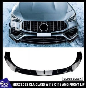 RMERCEDESCLA45AMGW118C118FRONTSPLITTERLIPBUMPERGLOSSBLACK2020-2023