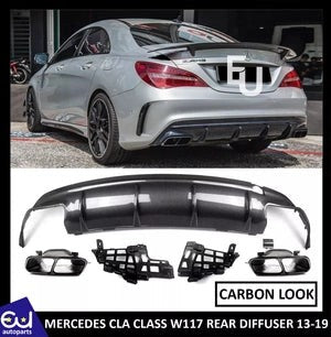 RMERCEDESCLACLASSW117C117BUMPERREARDIFFUSERAMGFACELIFT13-19