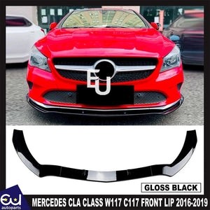 RMERCEDESCLACLASSW117C117FACELIFTFRONTSPLITTERSPOILERLIPGLOSS16-19