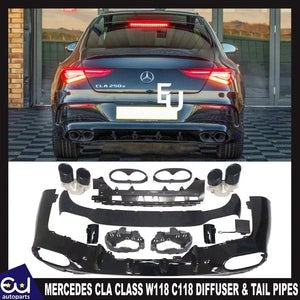 RMERCEDESCLACLASSW118C118CLA45SAMGQUADTAILPIPESREARDIFFUSERBUMPER