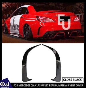 RMERCEDESCLAW117REARBUMPERSPOILERAIRVENTCOVERGLOSSBLACK