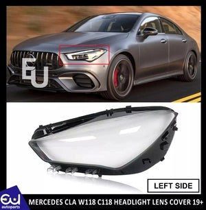RMERCEDESCLAW118C118LEFTPASSENGERSIDEHEADLIGHTLENSHEADLAMPCOVER19+