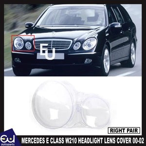 RMERCEDESECLASSW2102000-2002RIGHTDRIVERSIDEFRONTHEADLIGHTLENSCOVER