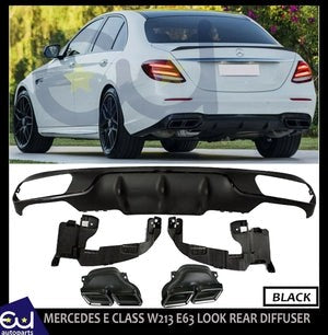 RMERCEDESECLASSW213NORMALSEDANE63LOOKREARBUMPERDIFFUSERTAILPIPES
