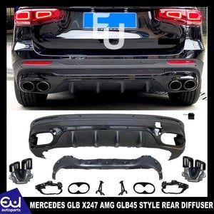 RMERCEDESGLBX247AMGGLB45STYLEREARDIFFUSERVALANCE&BLKTAILPIPES19+