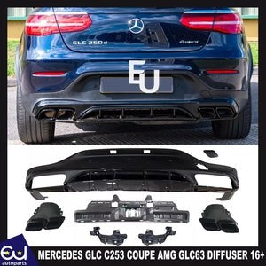 RMERCEDESGLCC253COUPEAMGGLC63STYLEREARDIFFUSER&BLACKPIPES2016+UK