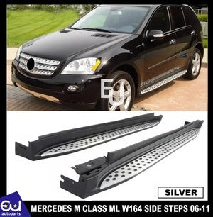 RMERCEDESMCLASSMLW164SIDESTEPSRUNNINGBOARDOESTYLEALUMINIUMSILVER