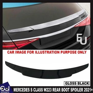 RMERCEDESSCLASSW223BBSREARBOOTTRUNKSPOILERWINGLIP2021+GLOSSBLACK