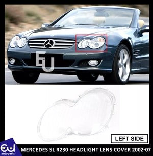 RMERCEDESSLR230LEFTPASSENGERSIDEHEADLIGHTLENSHEADLAMPCOVER2002-2007