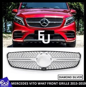 RMERCEDESVITOW447BLACKCHROMEDIAMONDSTYLESILVERGRILLGRILLE2015-2019