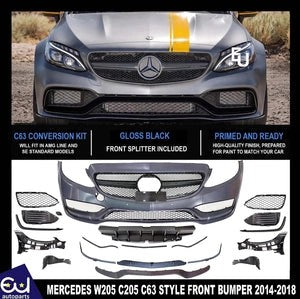 RMERCEDESW205C205C63CONVERSIONFRONTBUMPERGRILLEBODYKITPRIMED2015-18
