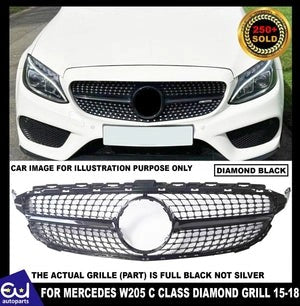 RMERCEDESW205C205CCLASSBLACKDIAMONDFRONTGRILLGRILLEAMGC4315-18