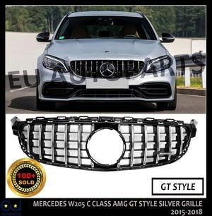RMERCEDESW205C205CCLASSFRONTGRILLEGTGTRSTYLEBLACKCHROMEGRILL