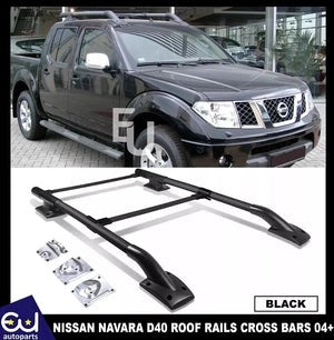 RNISSANNAVARANP300D40FRONTIER4DOORROOFRAILSRACKCROSSBARSBLACK04+