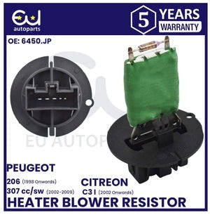 RPEUGEOT206307SW307CCCITROENC3HEATERBLOWERMOTORFANRESISTOR2000+