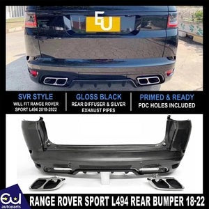 RRANGEROVERSPORTL494SVRSTYLEREARBUMPERWITHDIFFUSER&EXHAUST2018-22