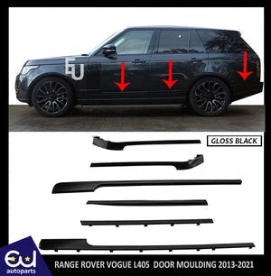 RRANGEROVERVOGUEL40513-21GLOSSBLACKPACK6PCSDOORMOULDINGTRIMLWB