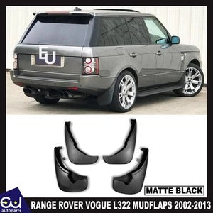 RRANGEROVERVOGUEMUDFLAPSKITMUDGUARDSFRONTREARSETBLACKL3222002-2013